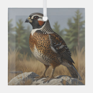 Northern Bobwhite Glass Tree Decoration