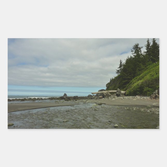 Northern California Coastline from Redwood Park Rectangular Sticker (Front)