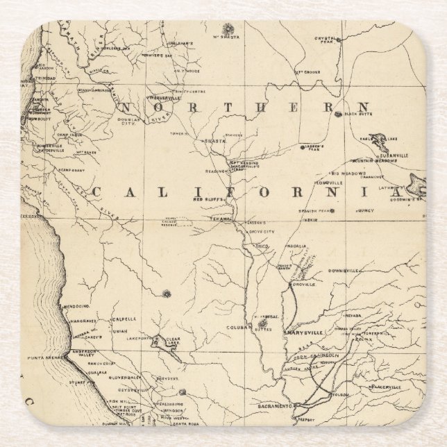 Northern California Square Paper Coaster (Front)