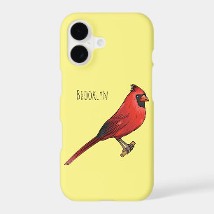 Northern cardinal bird cartoon illustration