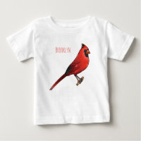 Northern cardinal bird cartoon illustration