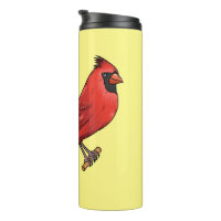 Northern cardinal bird cartoon illustration
