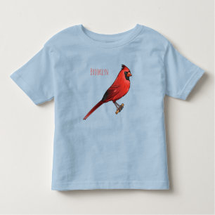 Northern cardinal bird cartoon illustration toddler T-Shirt