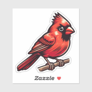 Northern Cardinal bird Custom-Cut Vinyl Sticker