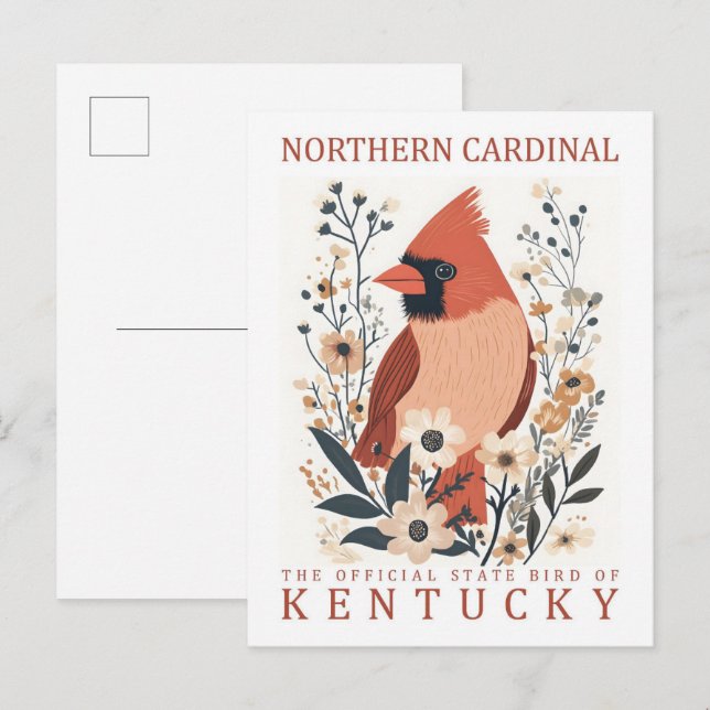 Northern Cardinal Bird of Kentucky USA Travel Postcard (Front/Back)
