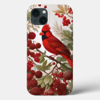 Northern Cardinal Bird Red Berries