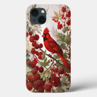 Northern Cardinal Bird Red Berries