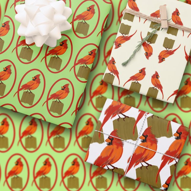 Northern Cardinal Bird Wrapping Paper Sheet (Creator Uploaded)