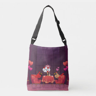 Northern Cardinal Birds Dinner Date Crossbody Bag
