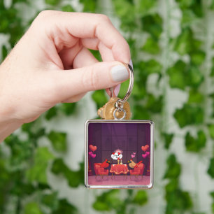 Northern Cardinal Birds Dinner Date Key Ring