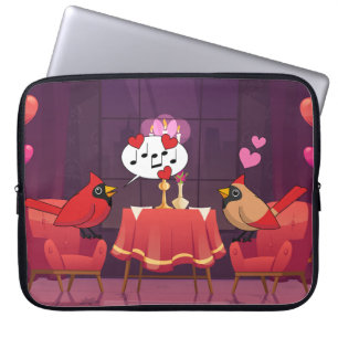 Northern Cardinal Birds Dinner Date Laptop Sleeve