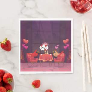 Northern Cardinal Birds Dinner Date Napkin
