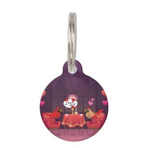 Northern Cardinal Birds Dinner Date Personalize Pet Tag