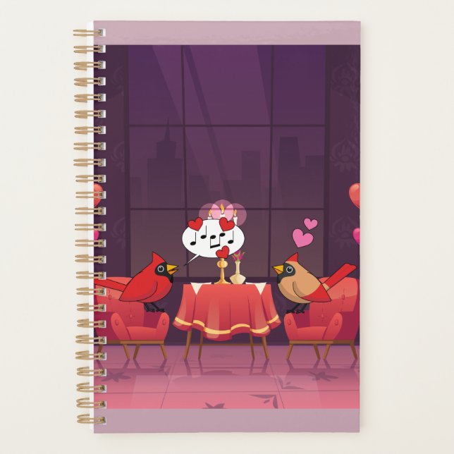 Northern Cardinal Birds Dinner Date Planner (Front)
