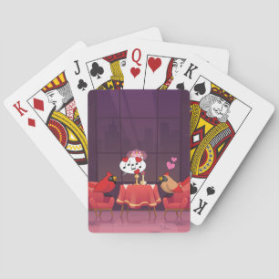 Northern Cardinal Birds Dinner Date Playing Cards