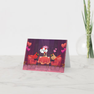 Northern Cardinal Birds Dinner Date Thank You Card