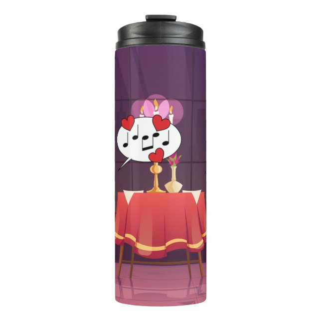 Northern Cardinal Birds Dinner Date Thermal Tumbler (Front)