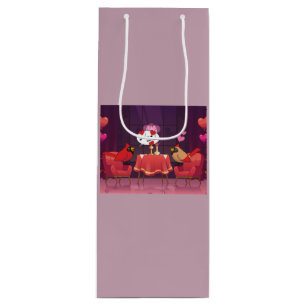 Northern Cardinal Birds Dinner Date Wine Gift Bag