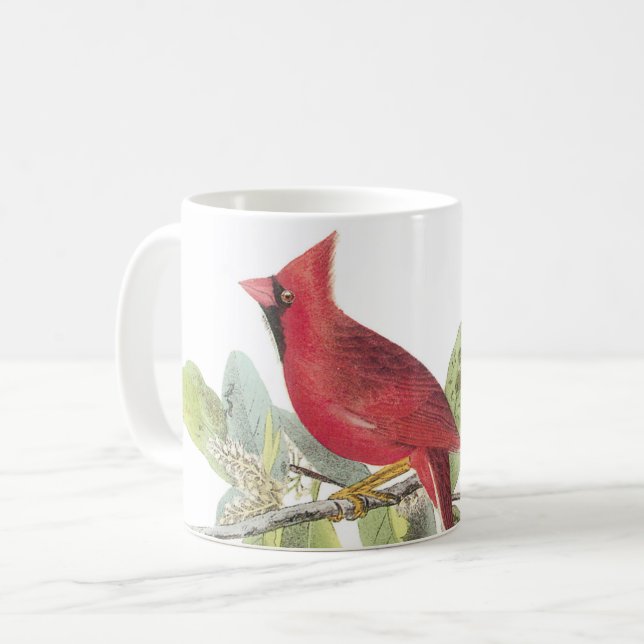 Northern Cardinal by Audubon Coffee Mug (Front Left)