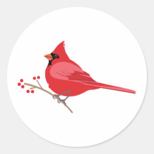 Northern Cardinal Classic Round Sticker