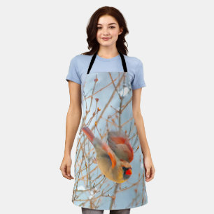 Northern Cardinal Flying - Original Photograph Apron