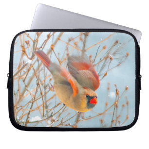Northern Cardinal Flying - Original Photograph Laptop Sleeve