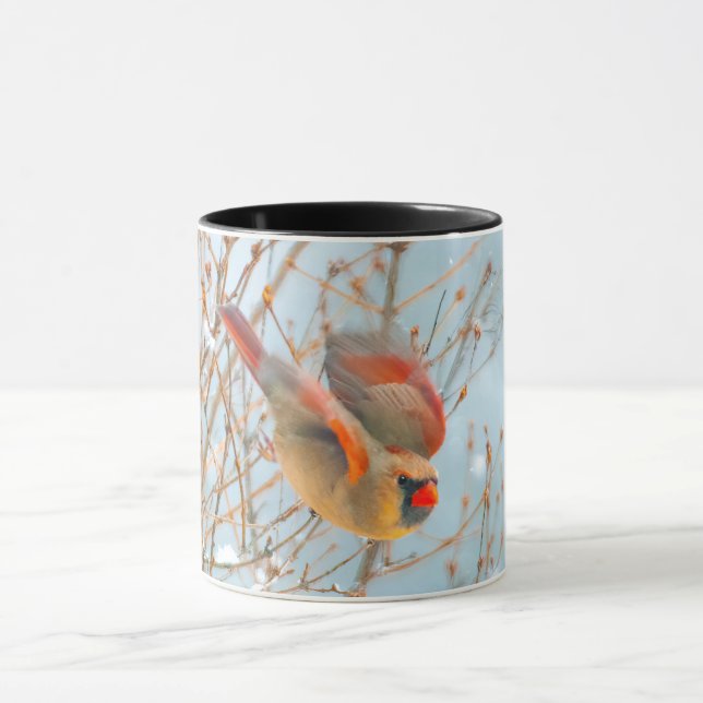 Northern Cardinal Flying - Original Photograph Mug (Center)