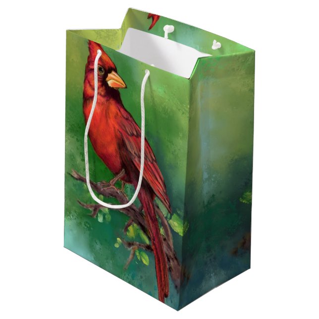 Northern Cardinal Gift Bag (Back Angled)