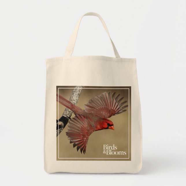 Northern Cardinal In Flight Tote Bag (Front)