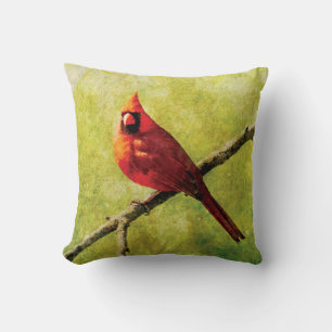 Northern Cardinal Nature Throw Pillow