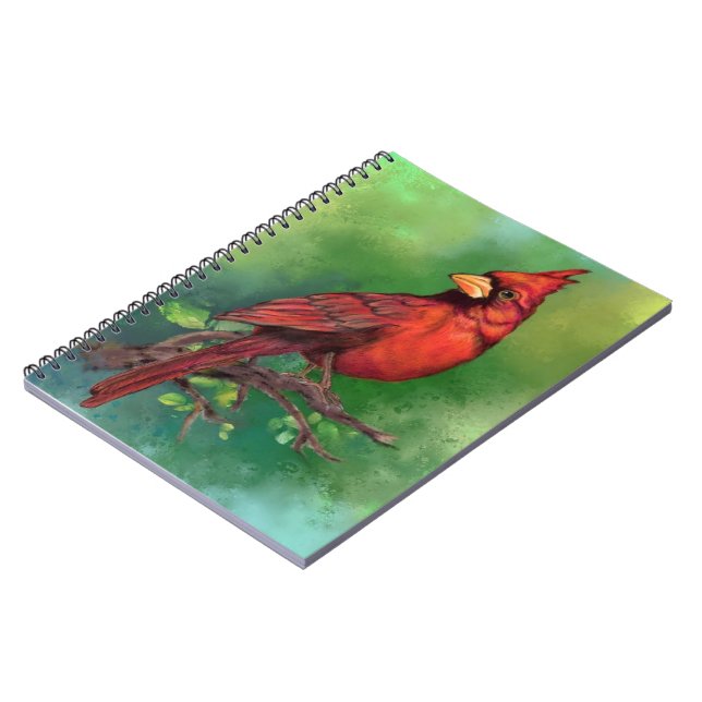 Northern Cardinal Notebook (Left Side)