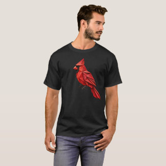 Northern Cardinal Origami Bird Minimal Paper Art T-Shirt