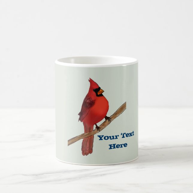 Northern Cardinal Red Bird Coffee Mug (Center)