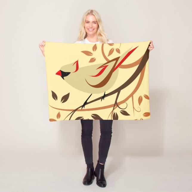 Northern Cardinal Songbird Fleece Blanket (In Situ)
