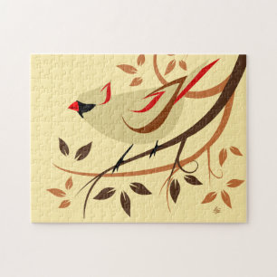 Northern Cardinal Songbird Jigsaw Puzzle
