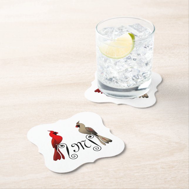 Northern Cardinal SongBird Paper Coaster (Insitu)