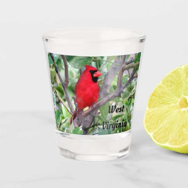 Northern Cardinal - West Virginia State Bird  Shot Glass (Front)