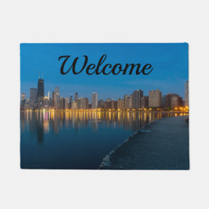 Northern Chicago Cityscape Welcome Doormat