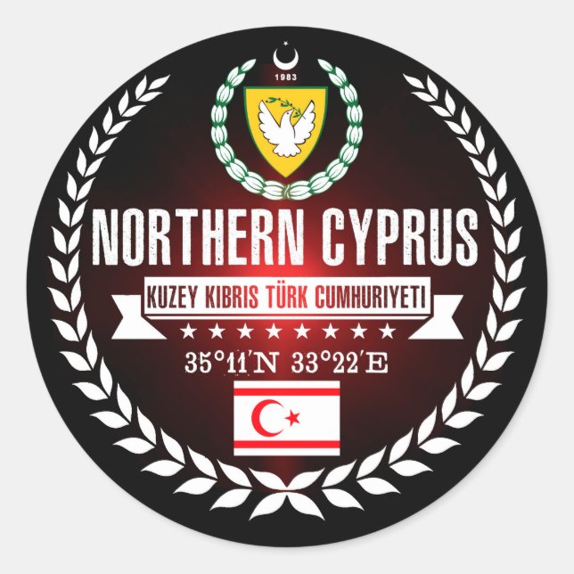 Northern Cyprus Classic Round Sticker (Front)