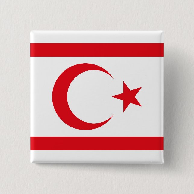 Northern Cyprus Flag 15 Cm Square Badge (Front)