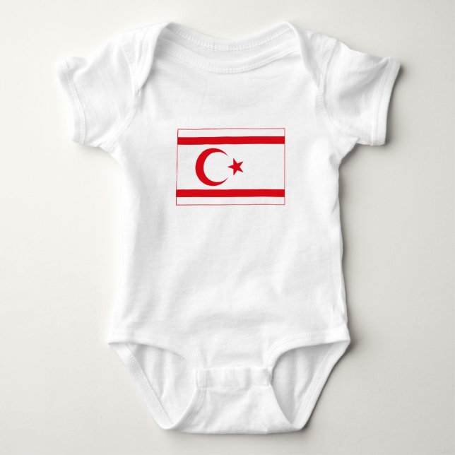 Northern Cyprus Flag Baby Bodysuit (Front)
