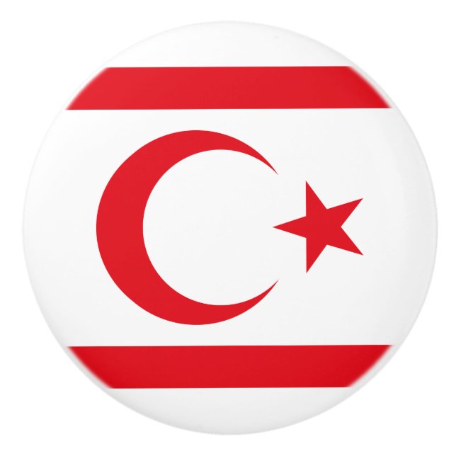 Northern Cyprus Flag Ceramic Knob (Front)