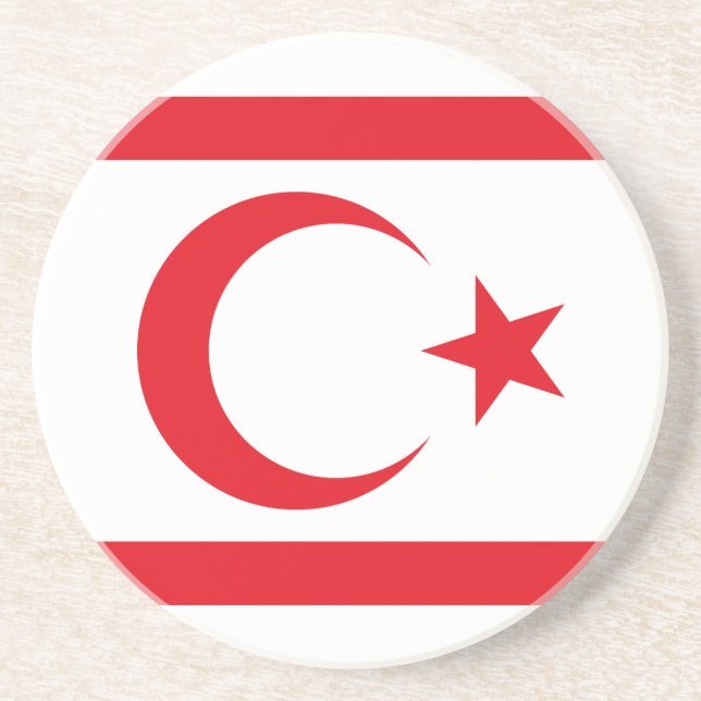 Northern Cyprus Flag Coaster (Front)