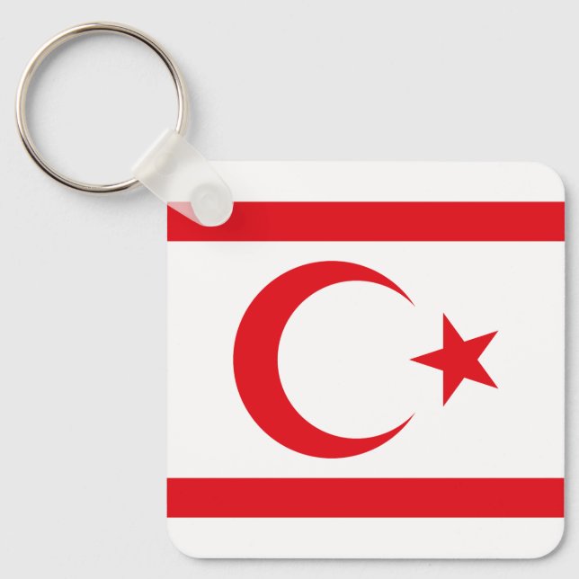 Northern Cyprus Flag Key Ring (Front)