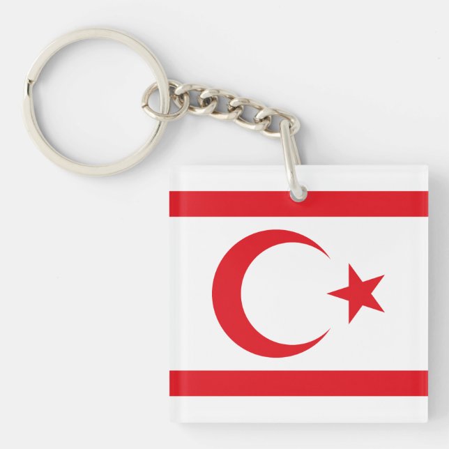 Northern Cyprus Flag Key Ring (Front)