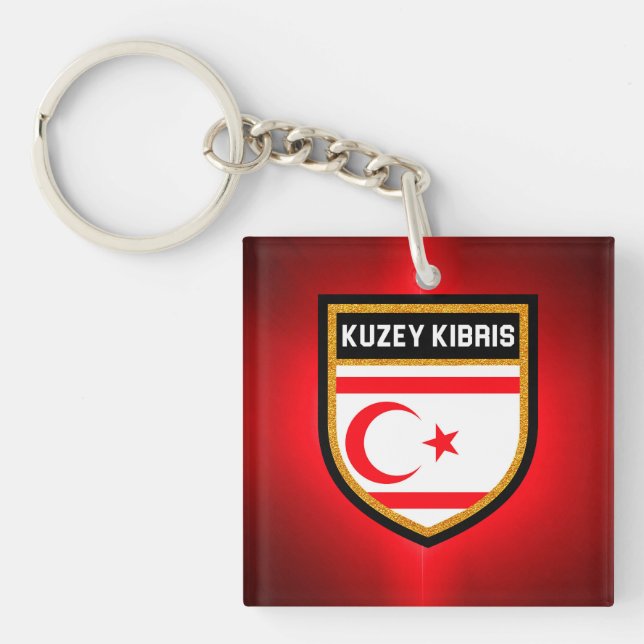 Northern Cyprus Flag Key Ring (Front)