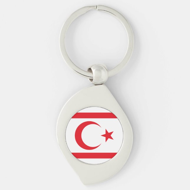 Northern Cyprus Flag Key Ring (Front)