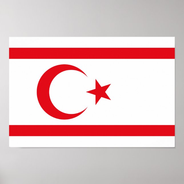 Northern Cyprus Flag Poster (Front)