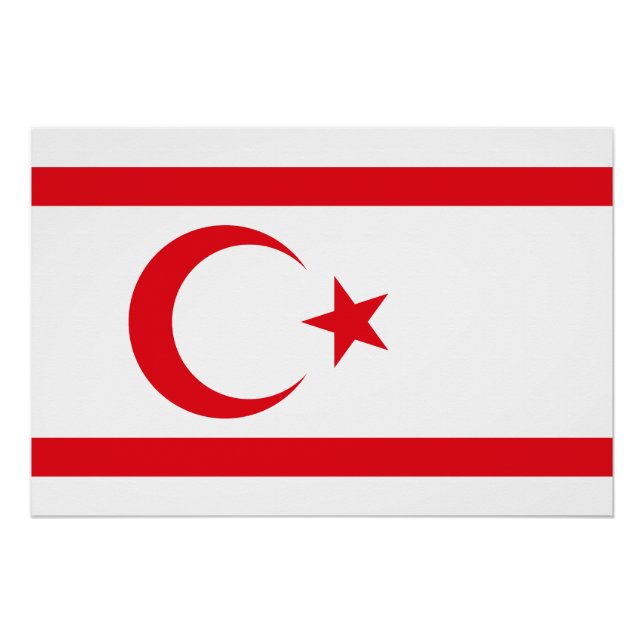 Northern Cyprus Flag Poster (Front)
