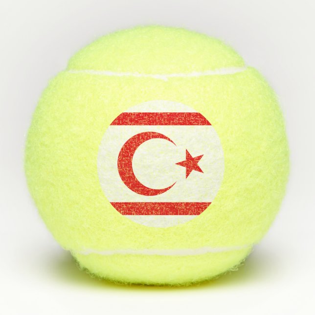 Northern Cyprus Flag Tennis Balls (Front)
